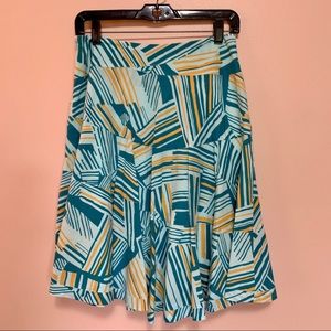 Anthropology Odille Skirt, size 2, turq/gold (EUC)